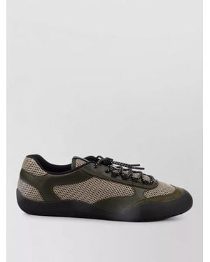 Prada Lace Up Low Top Sneakers Mesh Rubber - Black