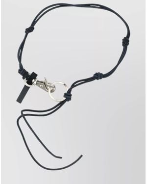 Our Legacy Leather Knotted Keyring - White
