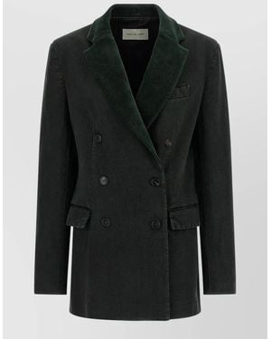 Dries Van Noten Befya Blazer Double Breasted Notch Lapels - Black