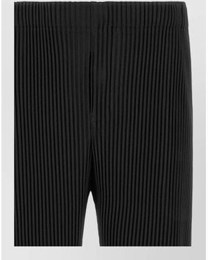 Homme Plissé Issey Miyake Pleated Tapered Cropped Trousers - Black