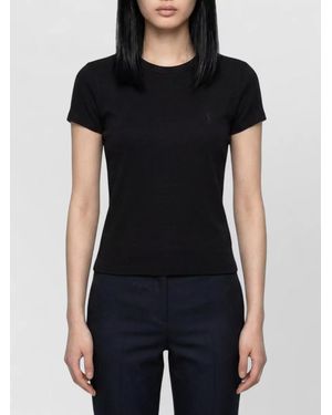 Saint Laurent Slim-Fit Monogram Short-Sleeve T-Shirt - Black