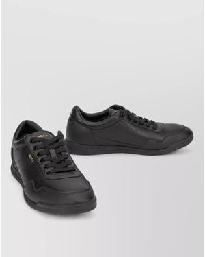 BOSS Calfskin Lace-Up Sneakers - Black