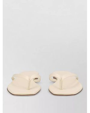 Aeyde Flat Sole Open Toe Thong Strap Sandals - Natural