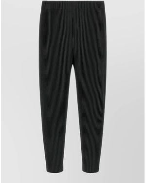 Homme Plissé Issey Miyake Pleated Tapered Trousers - Black