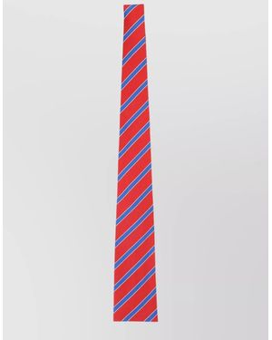 Celine Striped Tie Pointed Tip Smooth Texture - White