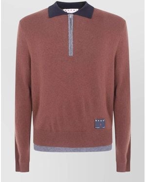 Marni Cashmere Polo Jumper - Red