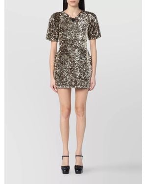 【関税&送料込】Marc Jacobs Sequin Jersey Minidress Marc Jacobs sequin-embellished Mini Dress | Gold | FARFETCH