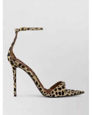 Giuseppe Zanotti Leopard Pony Skin Open-Toe Sandal - Metallic