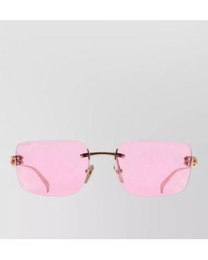 Gucci Gg2038S Sunglasses Metal Frame Square Design - Pink