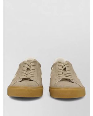 Veja Low Top Trainers Suede Upper Rubber Sole - Natural