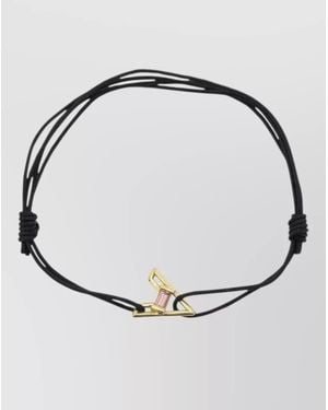 Aliita Letter A Cord Bracelet Geometric Charm - Metallic