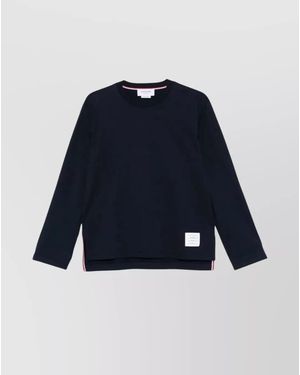 Thom Browne Oversized Long Sleeve Cotton T-Shirt - Blue