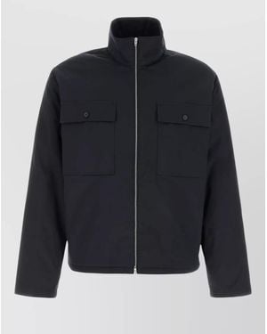 Jil Sander Polyester Jacket Flap Pockets High Collar - Blue