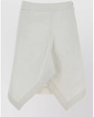 Lemaire High Waist Denim Skirt Asymmetric Hem - White