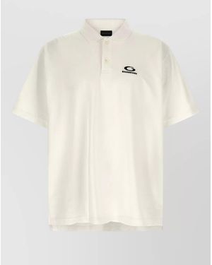 Balenciaga Oversized Cotton Polo Shirt - Natural