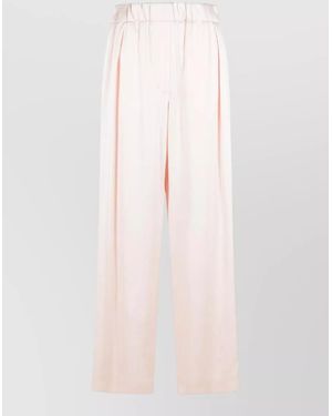 Jil Sander Acetate Blend Trousers Wide Leg Back Pockets - Pink