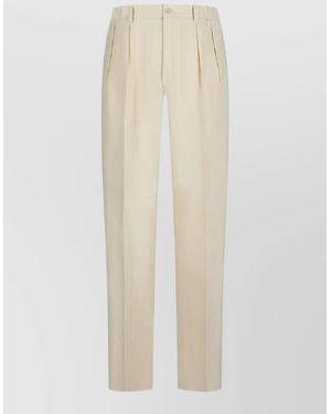 Tagliatore Pleated Trousers Belt Loops Pockets - White