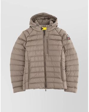 Parajumpers Quilted Hooded Long Sleeve Coat - Brown