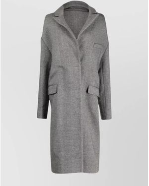 Coperni Hooded Double Breasted Coat - Grey