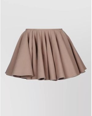 Alaïa High Waist Flared Skater Style Skirt - Natural