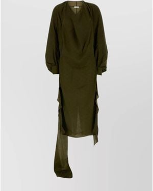 Ferragamo Silk Midi Dress - Green