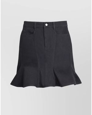 Marc Jacobs Fluted High Waist Denim Cotton Mini Skirt - Blue