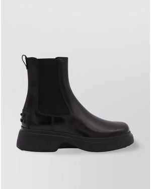 Tod's Leather Chelsea Ankle Boots - Black