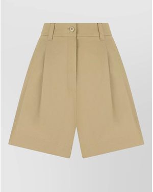 Weekend by Maxmara High Waist Cotton Bermuda Shorts - Natural