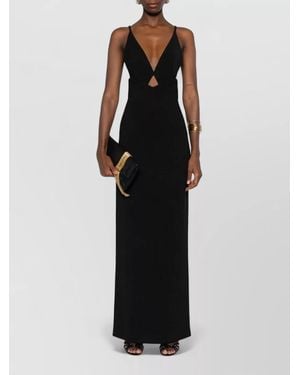 Solace London Milly Dress Strappy Back V Neckline - Black