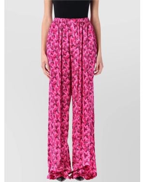 Balenciaga Printed Wide Leg Pants - Pink