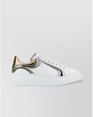 McQueen Oversized Metallic Stripe Trainers With Logo Tongue