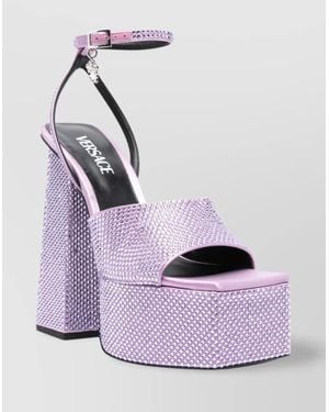 Versace Crystal-Embellished Sandals - Purple