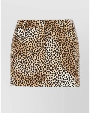 Michael Kors Animal Print Mini Skirt With Belt Loops - Metallic