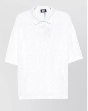 Gcds Monogram Terry Polo Shirt Short Sleeves - White