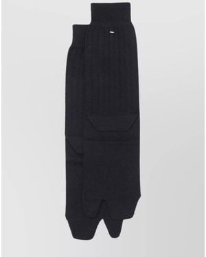 Maison Margiela Wool Ribbed Tabi Ankle Socks - Blue