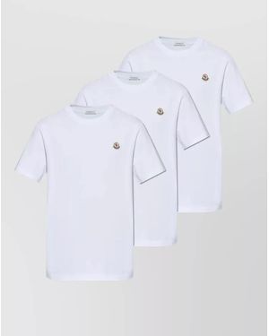 Moncler Cotton Jersey T Shirt Logo Patch Set - Blue