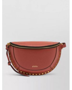 Isabel Marant Skano Leather Belt Bag Studs Strap - Pink