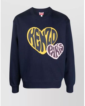 KENZO Versatile Crewneck Jersey Fleece - Blue