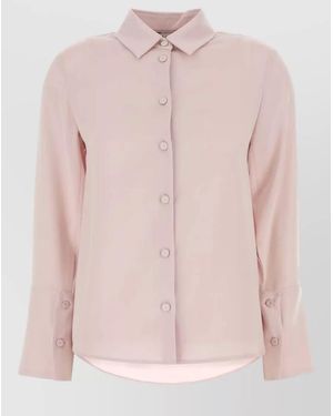 Max Mara Stretch Silk Oliera Shirt Long Sleeves - Pink
