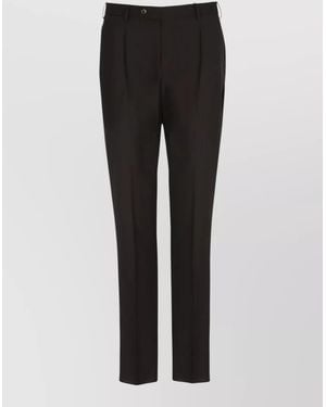 PT Torino Virgin Wool Straight-Leg Trousers - Black