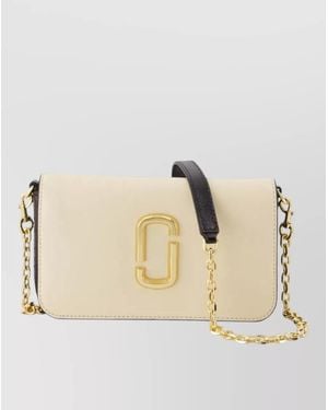 Marc Jacobs Leather Wallet On Chain - Natural
