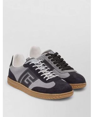 Balmain Calf Leather Suede Panelled Low-Top Trainers - Multicolour