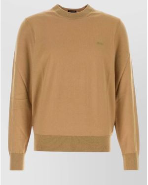 BOSS Virgin Wool Jumper - Natural