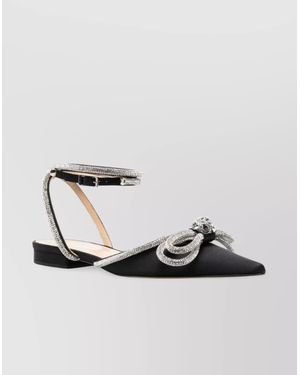 Mach & Mach Bow Detail Flat Sandals - Metallic