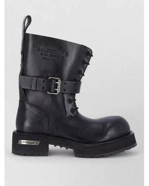 Balenciaga Leather Ankle Boots - Black
