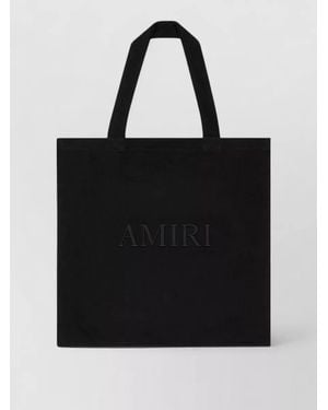 Amiri Tote Bag Silk Nylon Blend Top Handles - Black