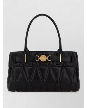 Versace Leather Medusa 95 Quilted Shopping Bag - Black