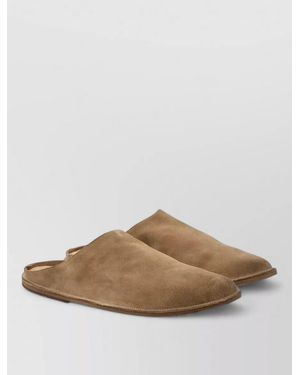 Marsèll Suede Leather Round Toe Flat Sabot - Brown