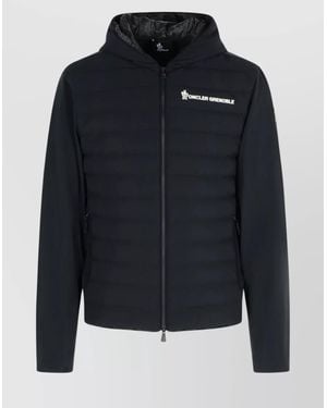 Moncler Hooded Long Sleeve Jacket With Side Pockets - Blue