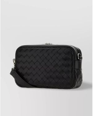 Bottega Veneta Quilted Calf Leather Crossbody Bag - Black